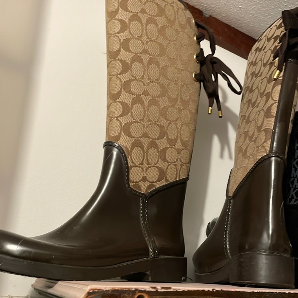 Coach rain boots. Great shape a few scuffs.